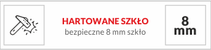 Kabina z hartowanego szkła 8mm